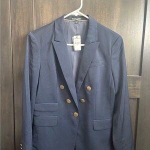 Express Dark Blue Blazer with Gold Accents